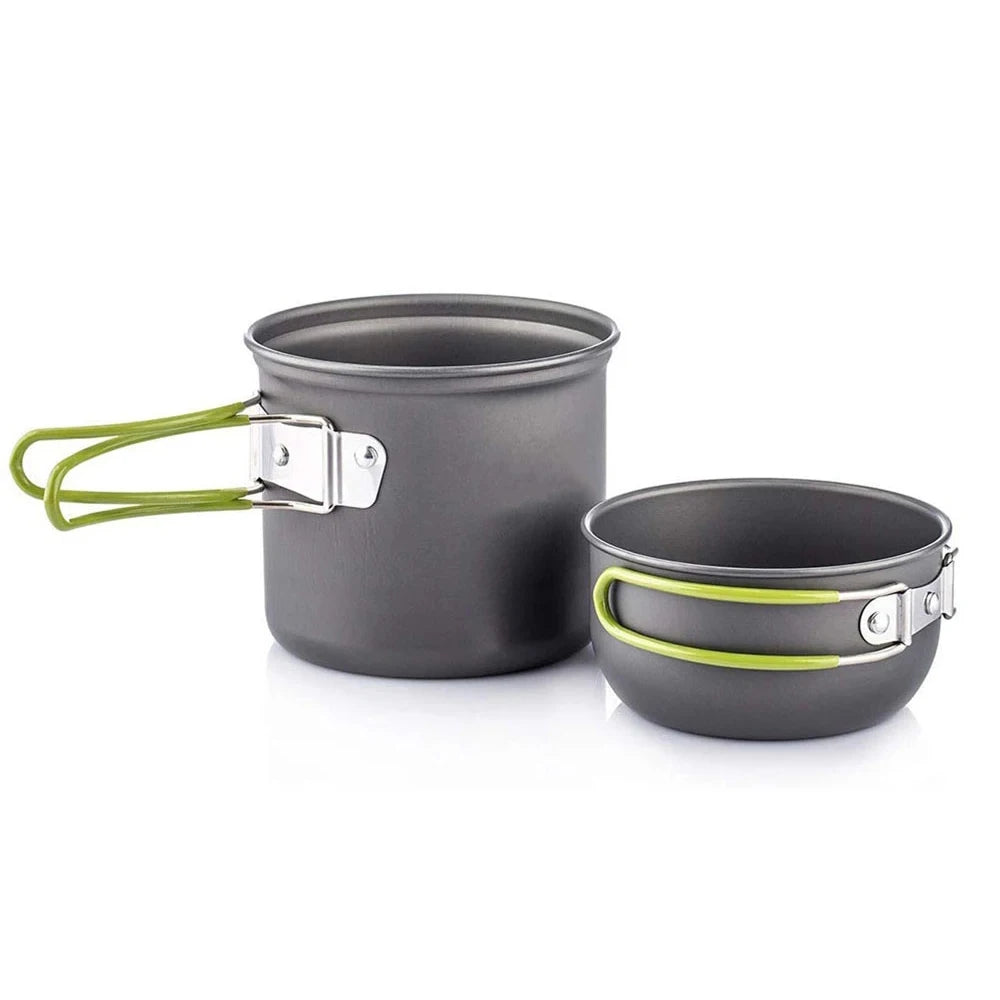 Camping Cookware Kit with Stove Outdoor Cooking Set Outdoor Pot Travel Tableware Kitchen Hiking Picnic BBQ