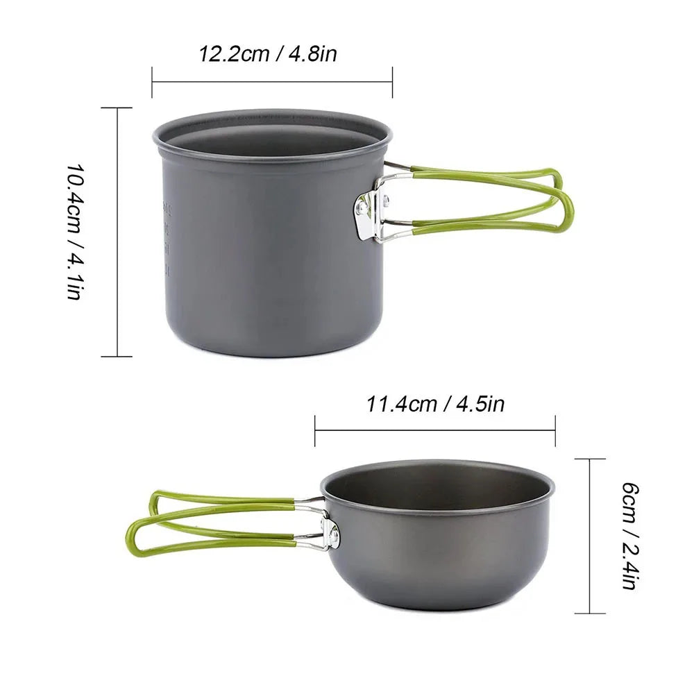 Camping Cookware Kit with Stove Outdoor Cooking Set Outdoor Pot Travel Tableware Kitchen Hiking Picnic BBQ