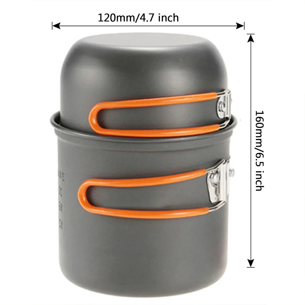 Camping Cookware Kit with Stove Outdoor Cooking Set Outdoor Pot Travel Tableware Kitchen Hiking Picnic BBQ