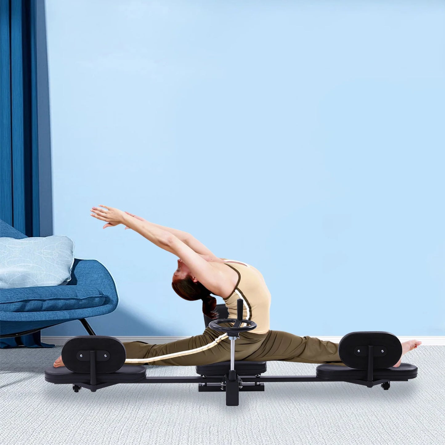 Leg Stretcher Fitness Training Equipment Sports Flexibility Stretching Machine 3 Bar 100KG for Ballet Yoga Home Gym Exercise