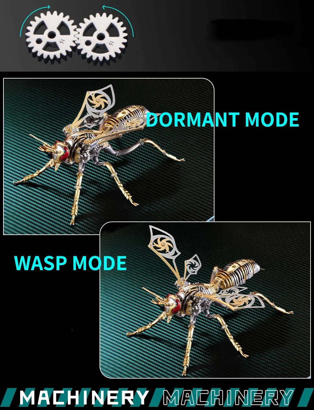 Large Wasp 3D Puzzle Metal Assembly Model Mechanical lnsect Animal AssToy for Boy Kids Gift Home Decoration