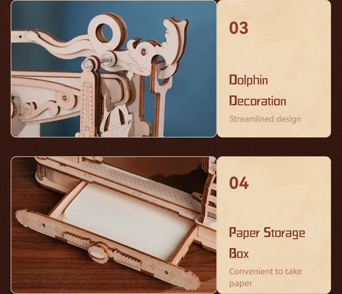 Robotime Rokr Printing Press 3D DIY Puzzle Gifts for Boyfriend Family Wooden Toys with LED Light Building Block Kit Play LK602