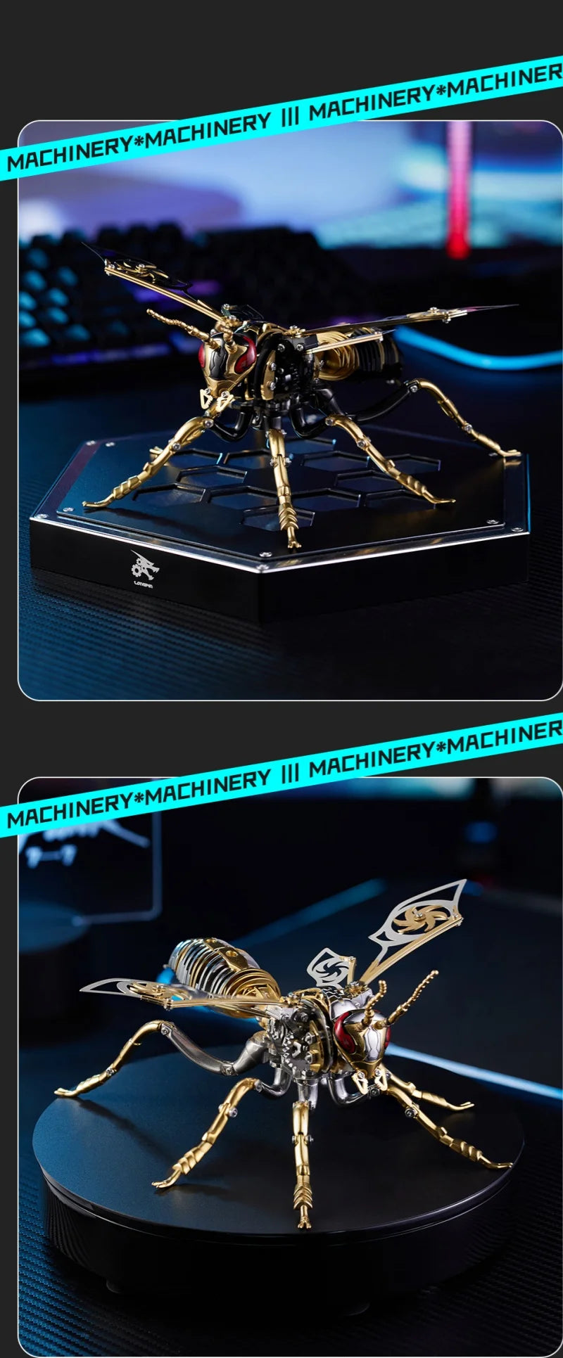 Large Wasp 3D Puzzle Metal Assembly Model Mechanical lnsect Animal AssToy for Boy Kids Gift Home Decoration