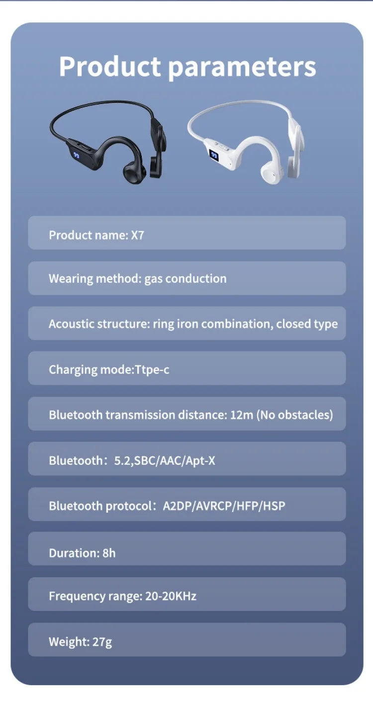 X7 Wireless Headphones Sports Swimming Bluetooth Compatible Headset Hands-free with Microphone for Running Sports Earbuds