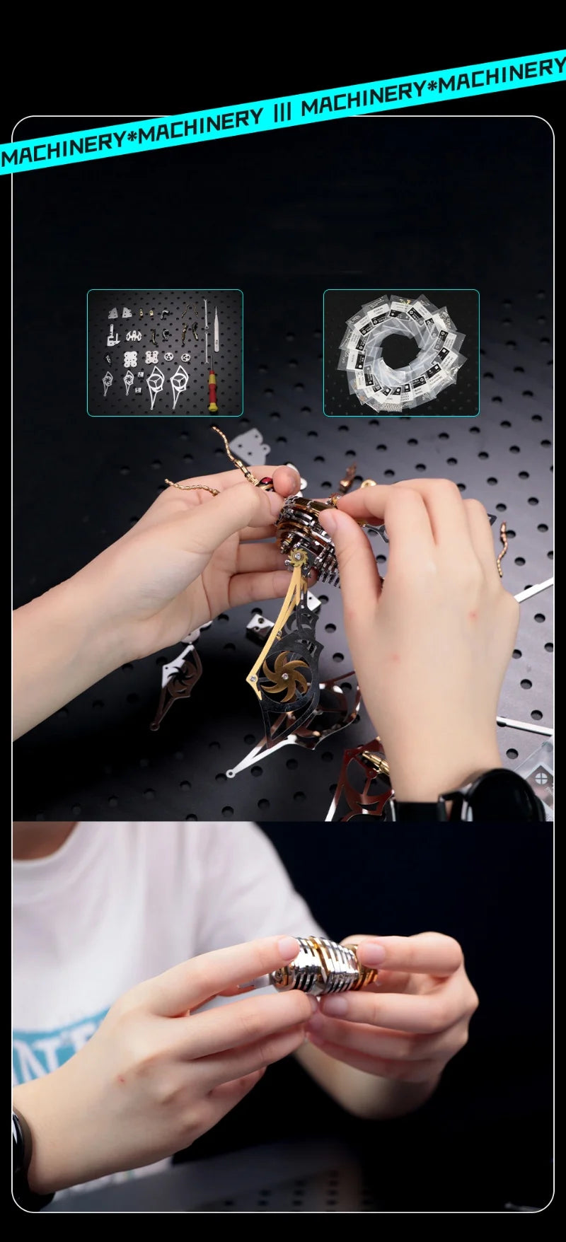 Large Wasp 3D Puzzle Metal Assembly Model Mechanical lnsect Animal AssToy for Boy Kids Gift Home Decoration