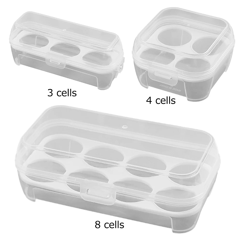 3/4/8 Grids Egg Holder Shockproof Kitchen Container Case Organizer for Outdoor Camping Picnic Portable Egg Storage Box