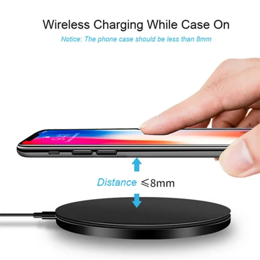 LED Wireless Charger Pad For iPhone 16 15 14 13 12 8 X XS Samsung S20 S21 S22 Xiaomi Huawei Desktop Fast Charging Dock Station