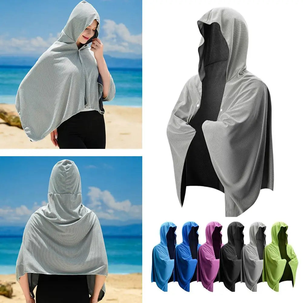 Cooling Cape Towel with UV Protection Instant Cooling Technology for Outdoor Sports Heatstroke Prevention Quick Dry Fabric