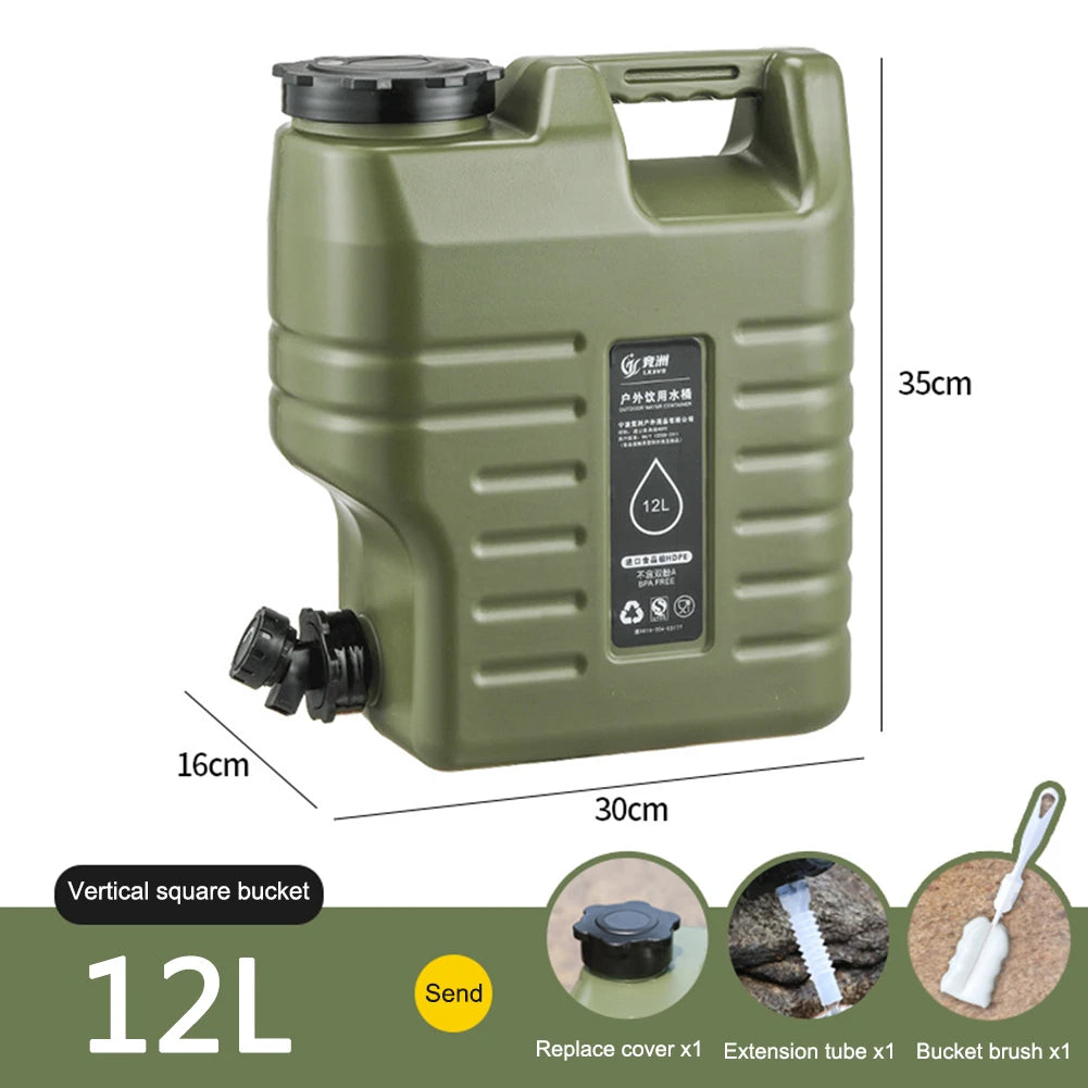 18.5L Water Bucket Large Capacity Portable Camping Bucket Water Storage with Detachable Faucet for Camping Fishing Picnic Hiking