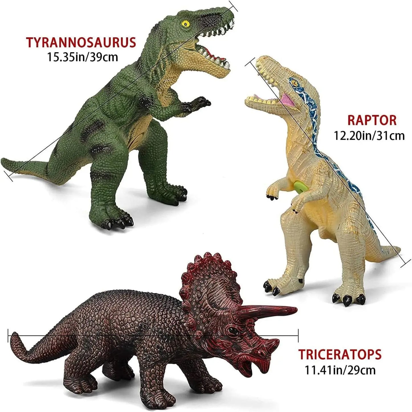 6 Piece Jumbo Dinosaur Toys for Kids and Toddlers, Dinosaur Toys for Kids 3-5, Large Soft Dinosaur Toys for Dinosaur Lovers