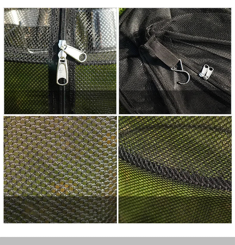Outdoor Camping Folding Circular Mesh Dryer Net Portable 3 Layers Storage Hanging Mesh Bag Anti-insect Pot Dish Cup Drying Shelf