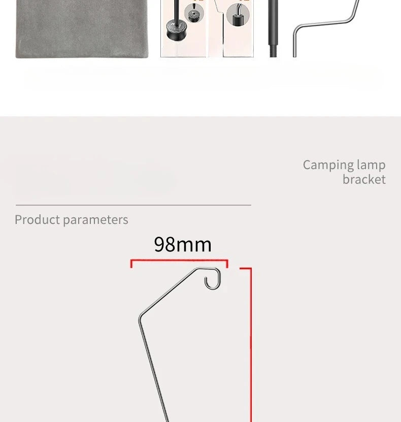 Camping Lantern Stand  Aluminum Alloy Table Lantern Hanger Magnetic Base Light Lamp Holder Stand For Outdoor Garden BBQ