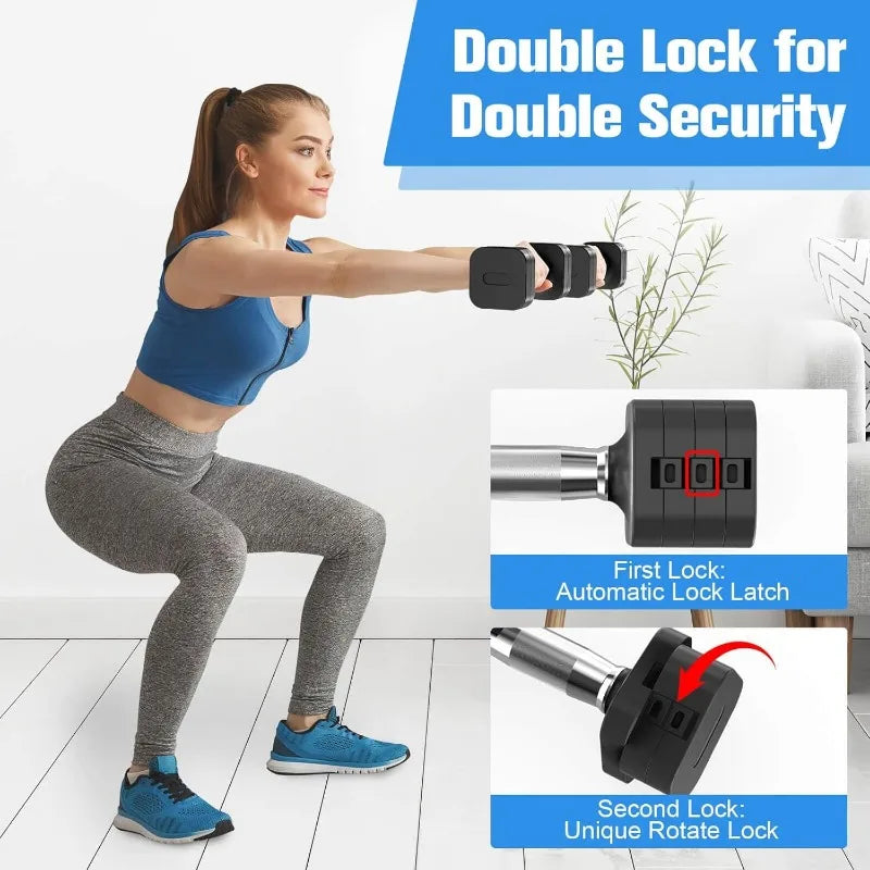 22LBS Adjustable Dumbbells Set, Adjustable Weight Dumbbells with 4 Levels 4.4lb, 6.6lb, 8.8lb, 11lb