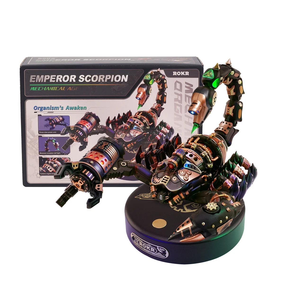 Robotime Rokr 3D Metal Puzzle Emperor Scorpion with LED Light of Industrial-style Building Block gift for Kids