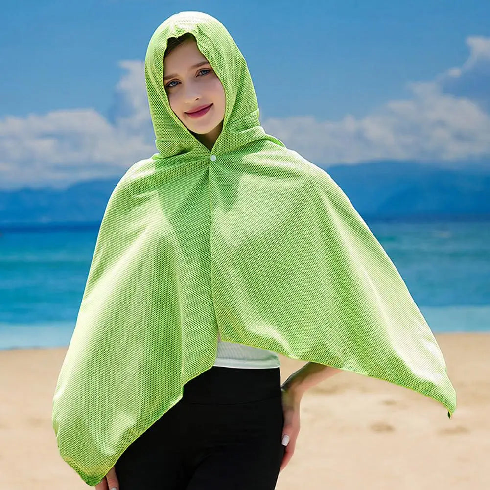 Cooling Cape Towel with UV Protection Instant Cooling Technology for Outdoor Sports Heatstroke Prevention Quick Dry Fabric
