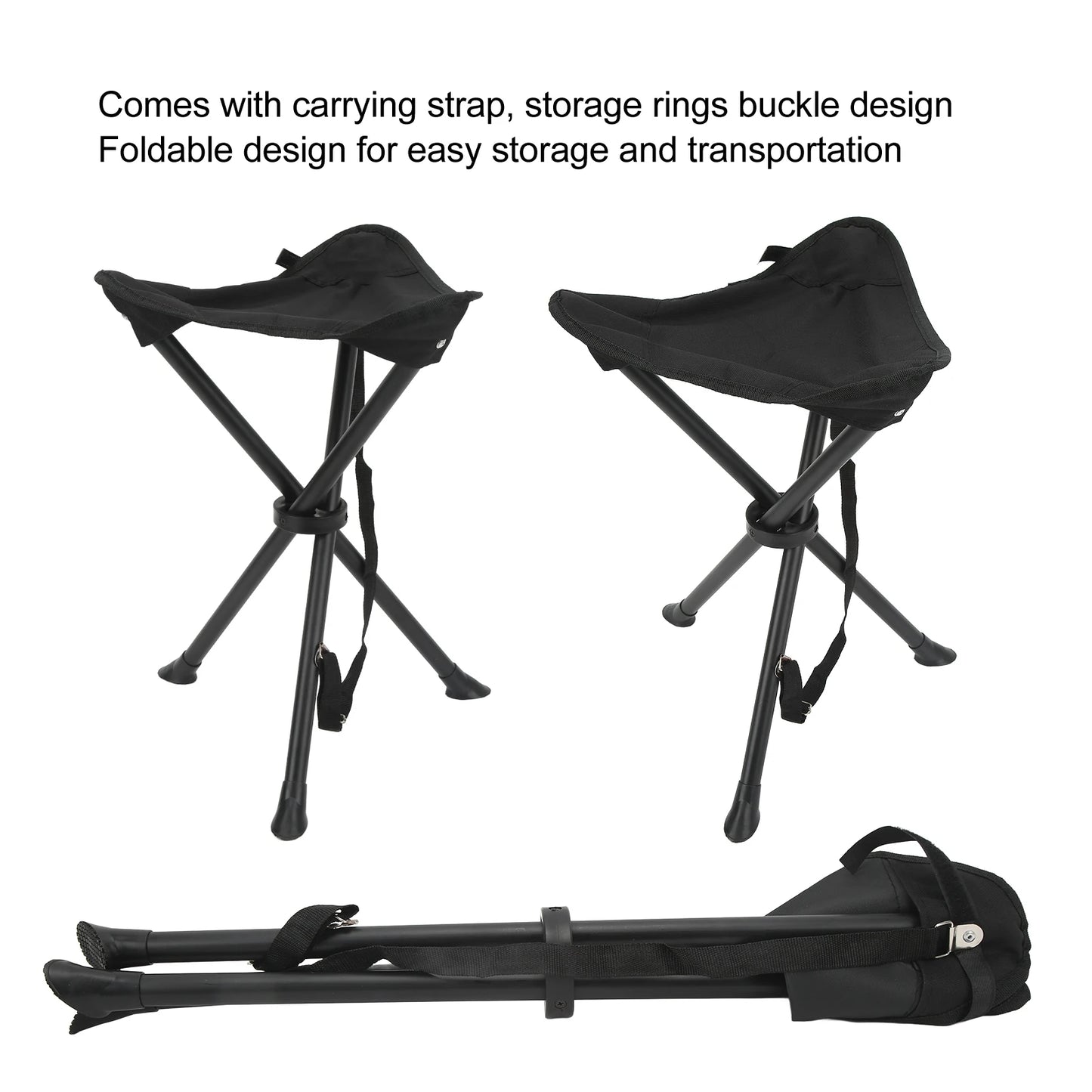 Folding Tripod Stool 200KG Load Bearing Camp Stool Portable Foldable Chair For Outdoor Fishing Camping Picnic