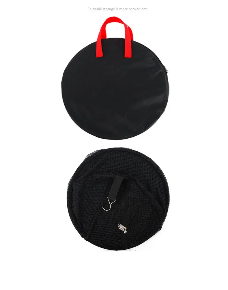 Outdoor Camping Folding Circular Mesh Dryer Net Portable 3 Layers Storage Hanging Mesh Bag Anti-insect Pot Dish Cup Drying Shelf