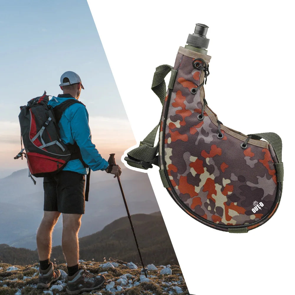 800ml Outdoor Water Bottle Water Kettle Sports Bottles with Shoulder Strap for Hiking Backpacking Cool Camping Water Bag 2024