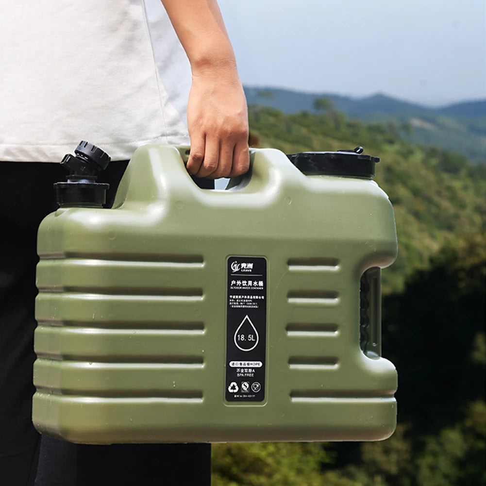 18.5L Water Bucket Large Capacity Portable Camping Bucket Water Storage with Detachable Faucet for Camping Fishing Picnic Hiking