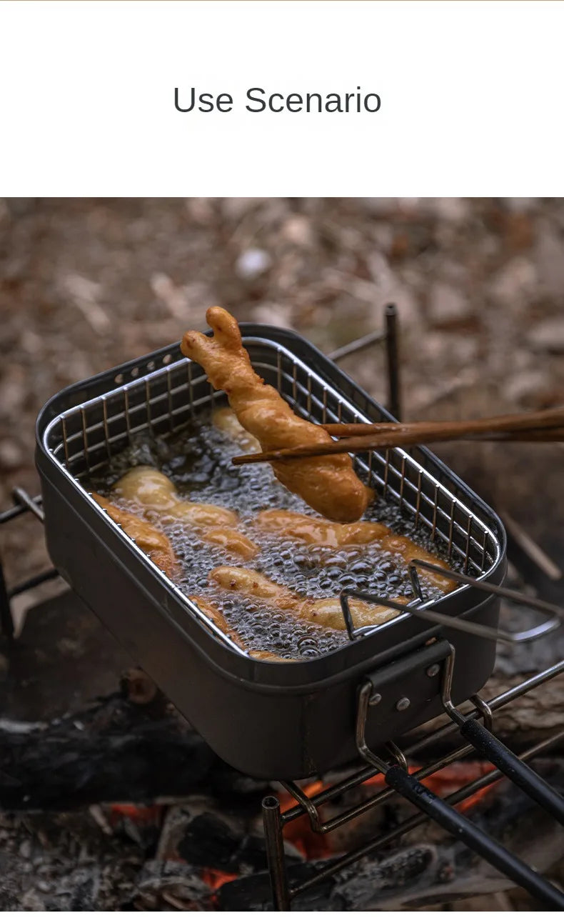 Campingmoon Hard Alumina Alloy Portable Heated Picnic Outdoor Camping Cookware Bento Lunch Meal Box