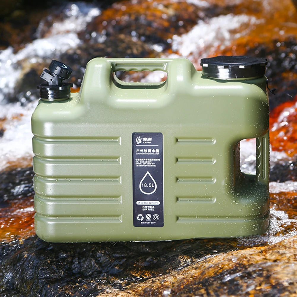 18.5L Water Bucket Large Capacity Portable Camping Bucket Water Storage with Detachable Faucet for Camping Fishing Picnic Hiking