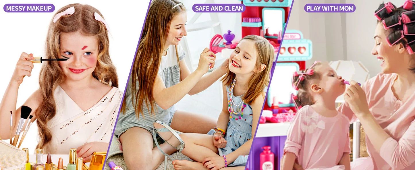 Children's 3-in-1 transformable travel suitcase for boys and girls, makeup tools, playhouse toys