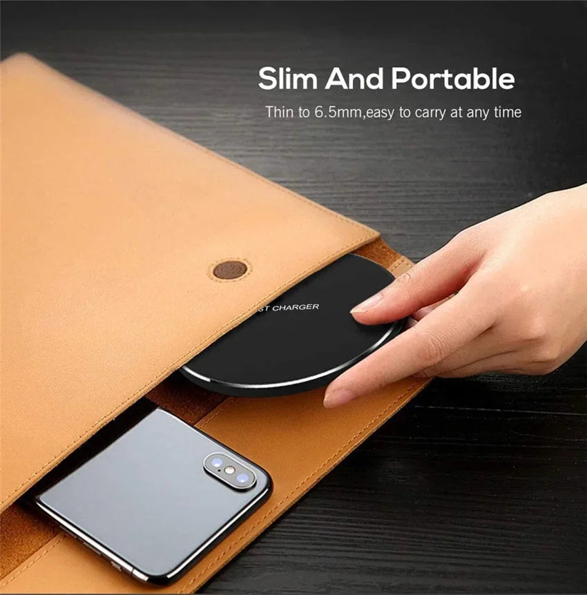 LED Wireless Charger Pad For iPhone 16 15 14 13 12 8 X XS Samsung S20 S21 S22 Xiaomi Huawei Desktop Fast Charging Dock Station