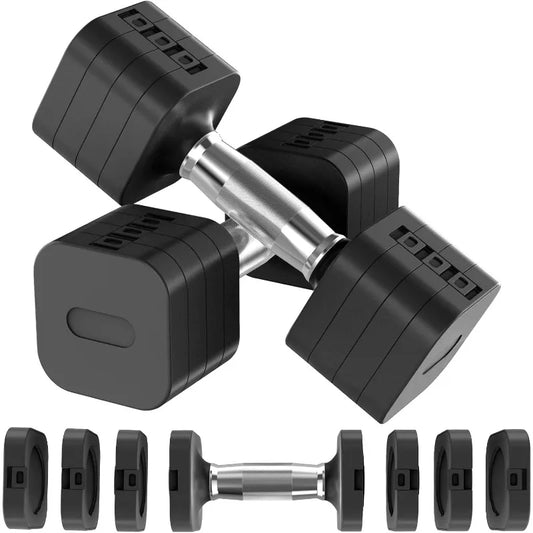 22LBS Adjustable Dumbbells Set, Adjustable Weight Dumbbells with 4 Levels 4.4lb, 6.6lb, 8.8lb, 11lb