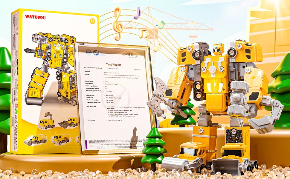 5in1 Deformation Cars Robot Creative Toys Boy Transformation Yellow Robot Assembling Educational Blocks Action Deformation Robot