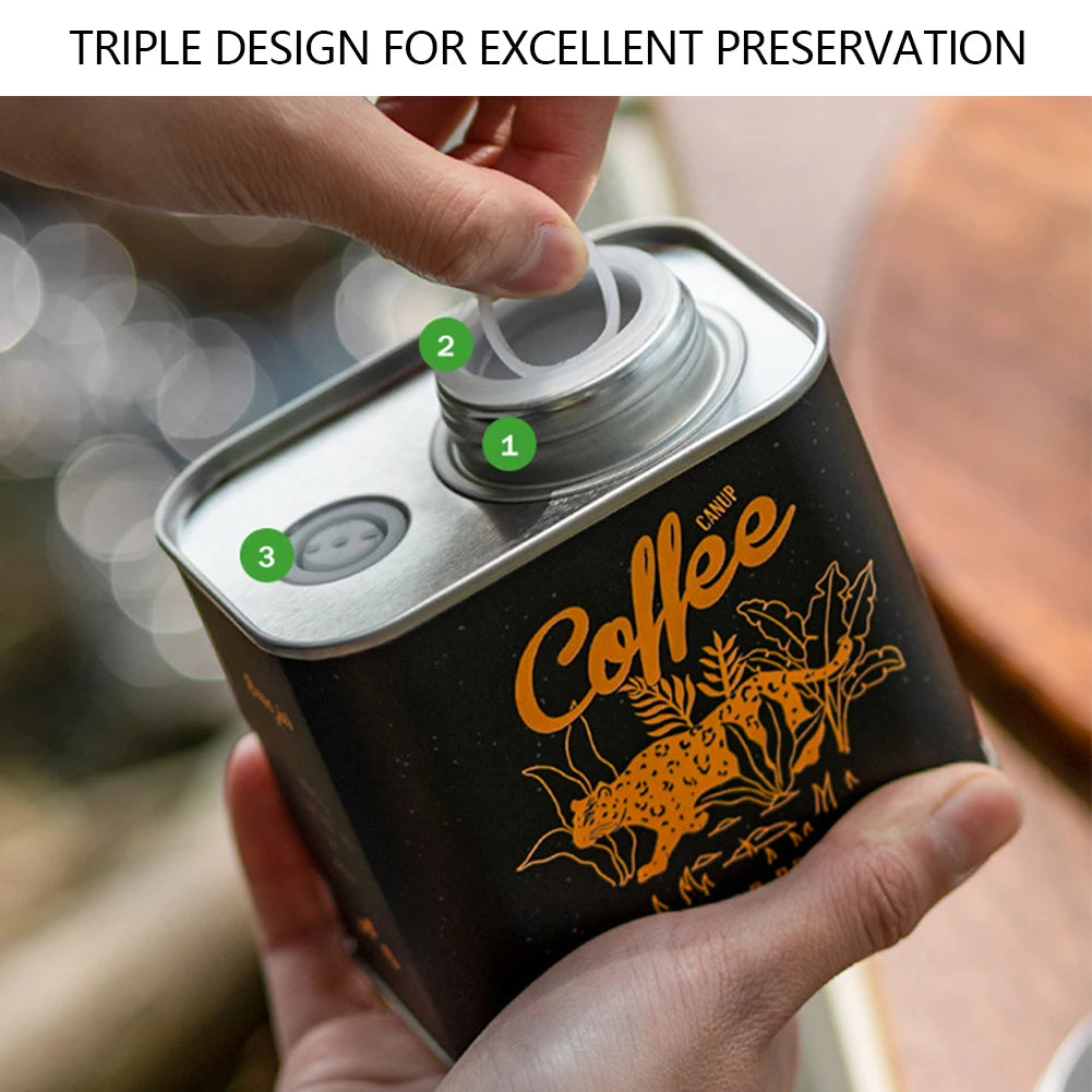 150g Airtight Coffee Container Portable Outdoor Camping Tin Box Freshness Preservation Kitchen Storage Organizer Friends Gifts