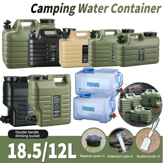 18.5L Water Bucket Large Capacity Portable Camping Bucket Water Storage with Detachable Faucet for Camping Fishing Picnic Hiking