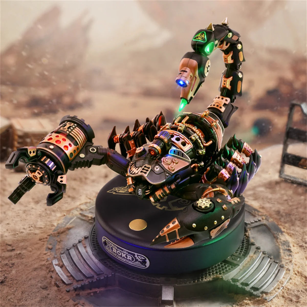Robotime Rokr 3D Metal Puzzle Emperor Scorpion with LED Light of Industrial-style Building Block gift for Kids