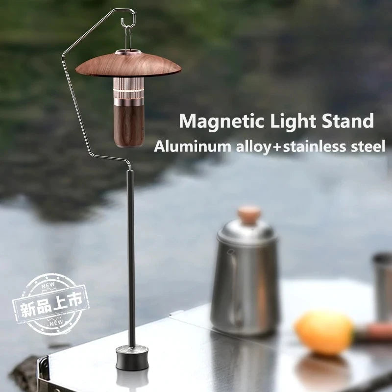 Camping Lantern Stand  Aluminum Alloy Table Lantern Hanger Magnetic Base Light Lamp Holder Stand For Outdoor Garden BBQ