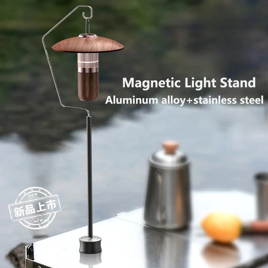 Camping Lantern Stand  Aluminum Alloy Table Lantern Hanger Magnetic Base Light Lamp Holder Stand For Outdoor Garden BBQ