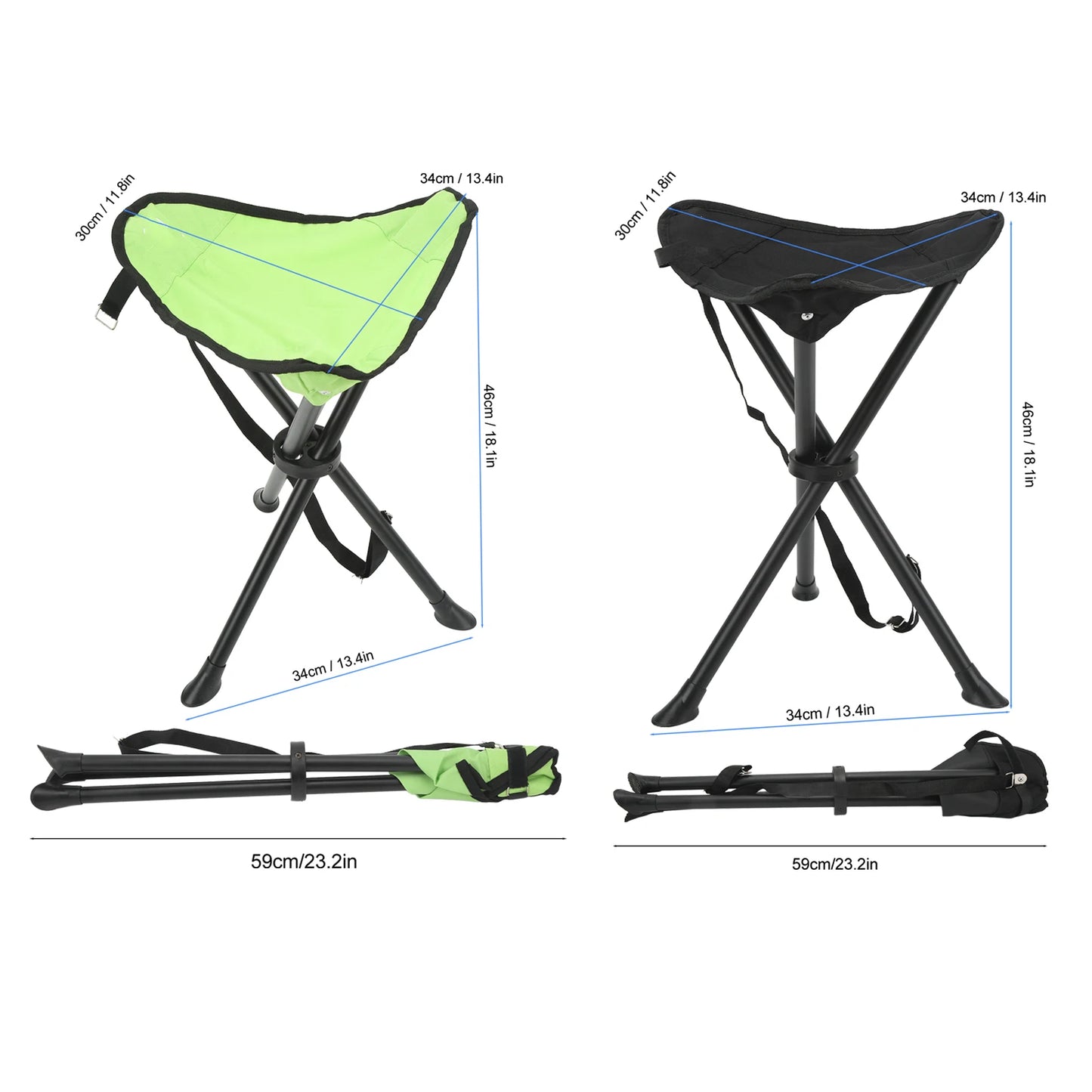 Folding Tripod Stool 200KG Load Bearing Camp Stool Portable Foldable Chair For Outdoor Fishing Camping Picnic
