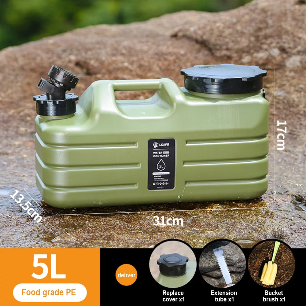 18.5L Water Bucket Large Capacity Portable Camping Bucket Water Storage with Detachable Faucet for Camping Fishing Picnic Hiking
