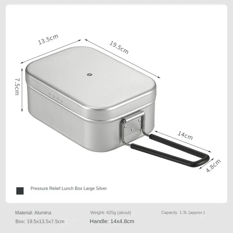 Campingmoon Hard Alumina Alloy Portable Heated Picnic Outdoor Camping Cookware Bento Lunch Meal Box