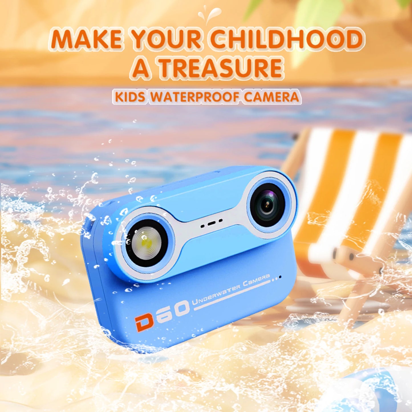 Underwater camera swimming toy for girls and boys aged 3-12, digital camera toy for children aged 3, 4, 5, 6, 7, and 8, birthday