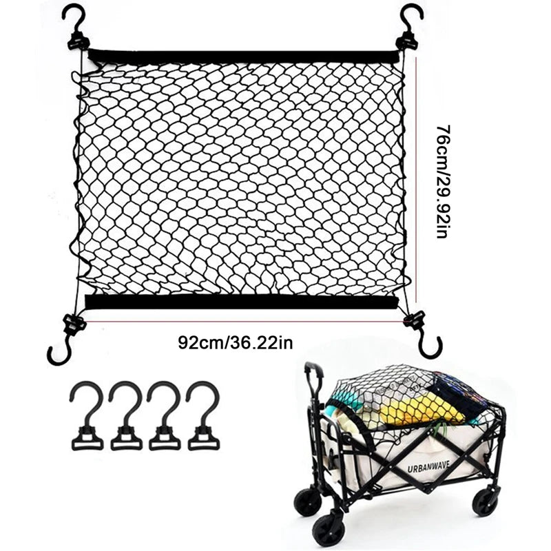 Camping Wagon Accessories Elastic Cover Net Outdoor Trolley Storage Bag Luggage Stroller Cart Elasticity Rope Net Organizer
