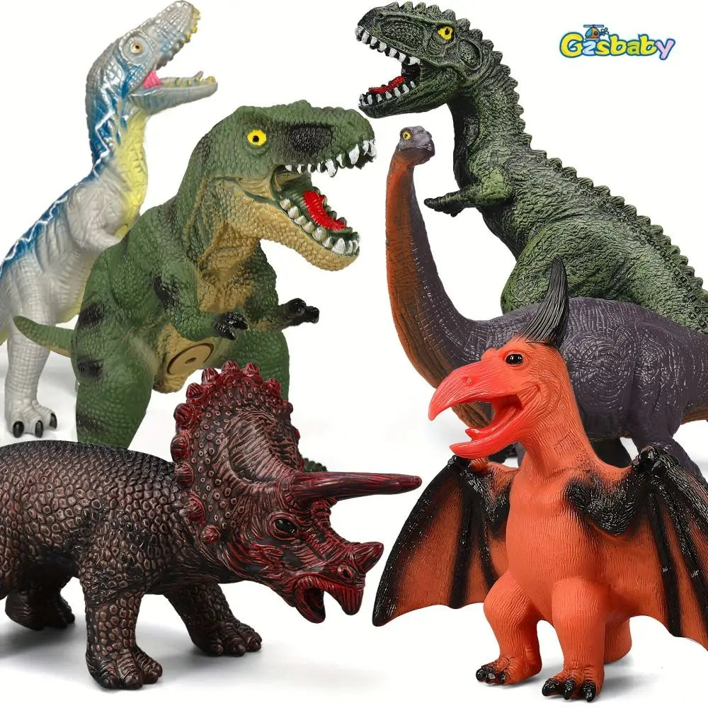 6 Piece Jumbo Dinosaur Toys for Kids and Toddlers, Dinosaur Toys for Kids 3-5, Large Soft Dinosaur Toys for Dinosaur Lovers