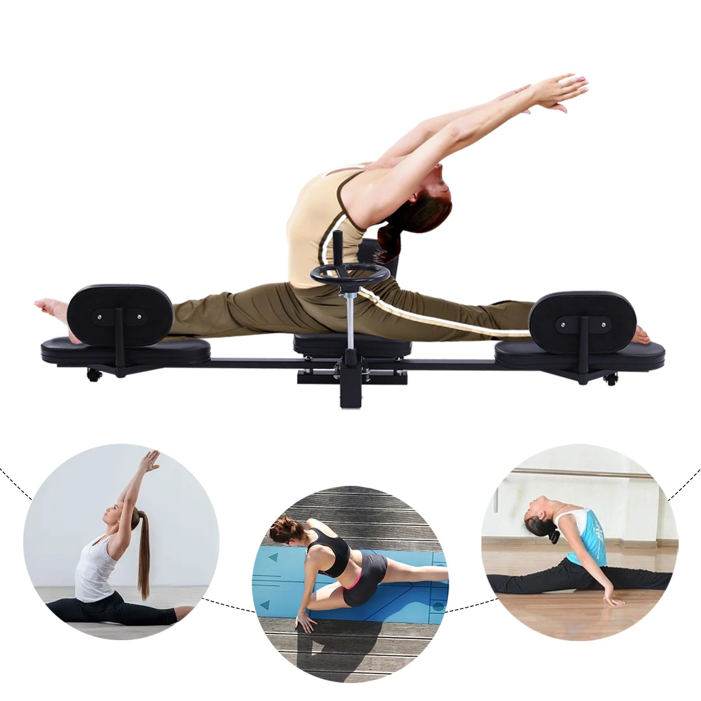 Leg Stretcher Fitness Training Equipment Sports Flexibility Stretching Machine 3 Bar 100KG for Ballet Yoga Home Gym Exercise