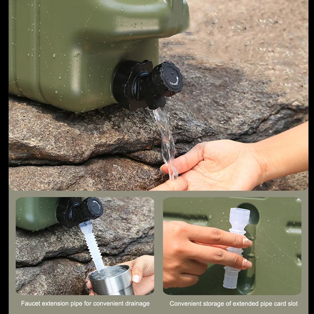 18.5L Water Bucket Large Capacity Portable Camping Bucket Water Storage with Detachable Faucet for Camping Fishing Picnic Hiking