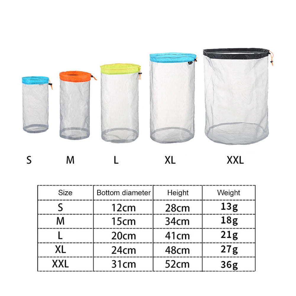 Portable Compression Stuff Sack Bag Waterproof Drawstring Travel Sundry Bag Space Saving Carry Pouch for Camping Travel Hiking