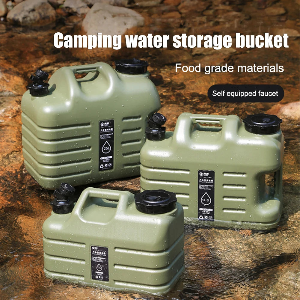 18.5L Water Bucket Large Capacity Portable Camping Bucket Water Storage with Detachable Faucet for Camping Fishing Picnic Hiking