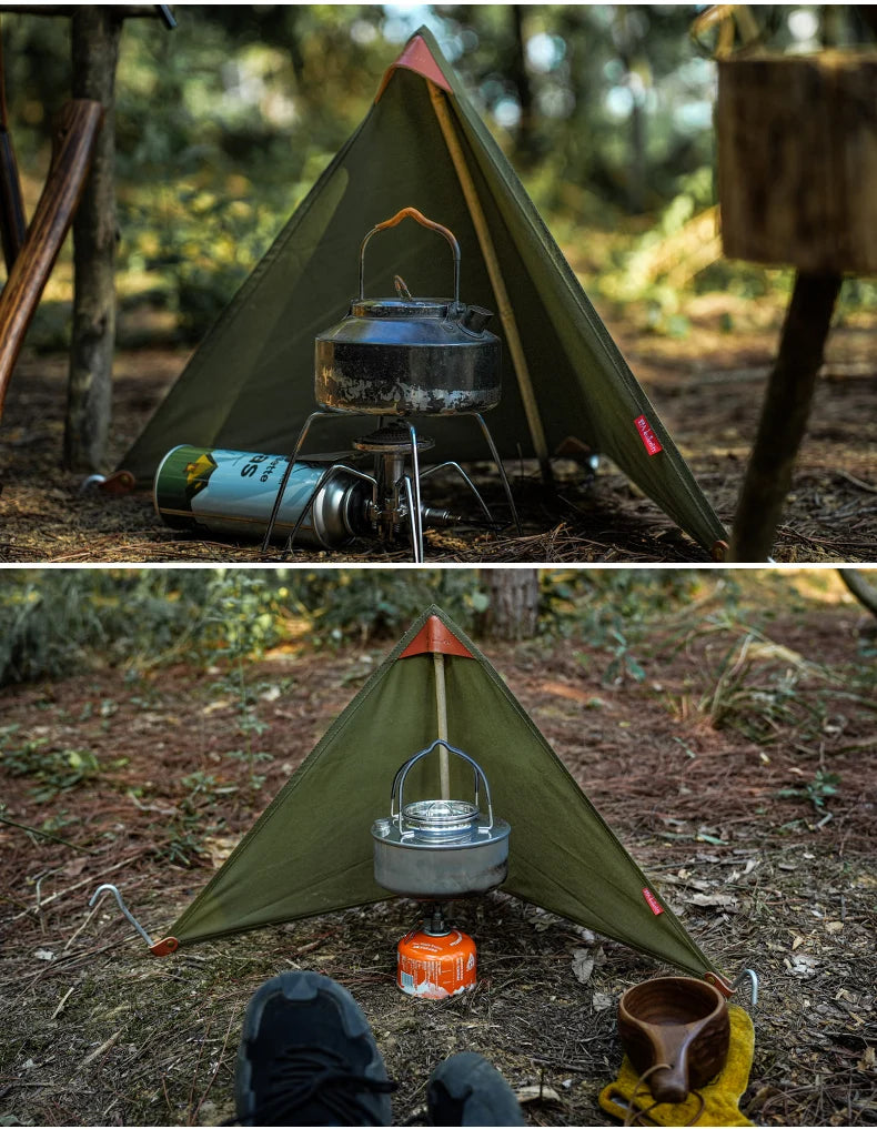 BUSHCRAFT Wind Blocker TC Cotton MINI Windsheild Bushcraft Triangular Stove Windshield – for Outdoor Cooking