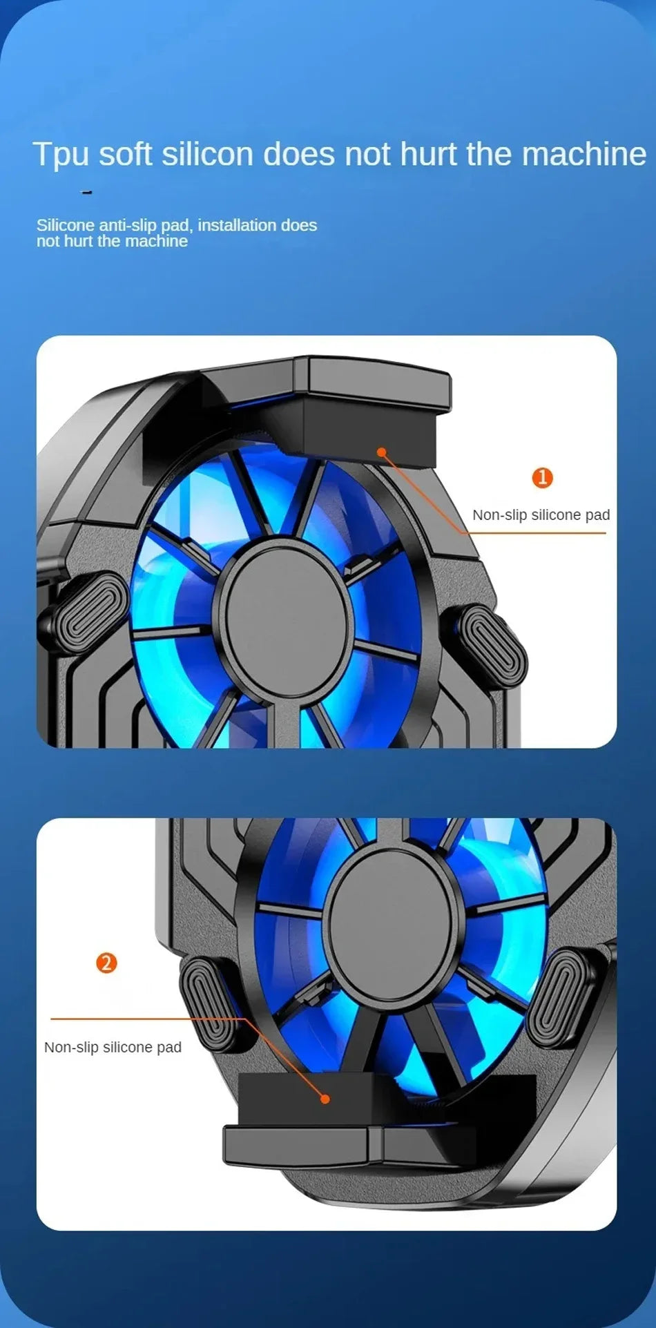 FS01 Dual Fan Rechargeable Mobile Phone Cooler Stronger Cooling Air Phone Radiator Mini Back Clip USB Radiator For 62-92mm Phone