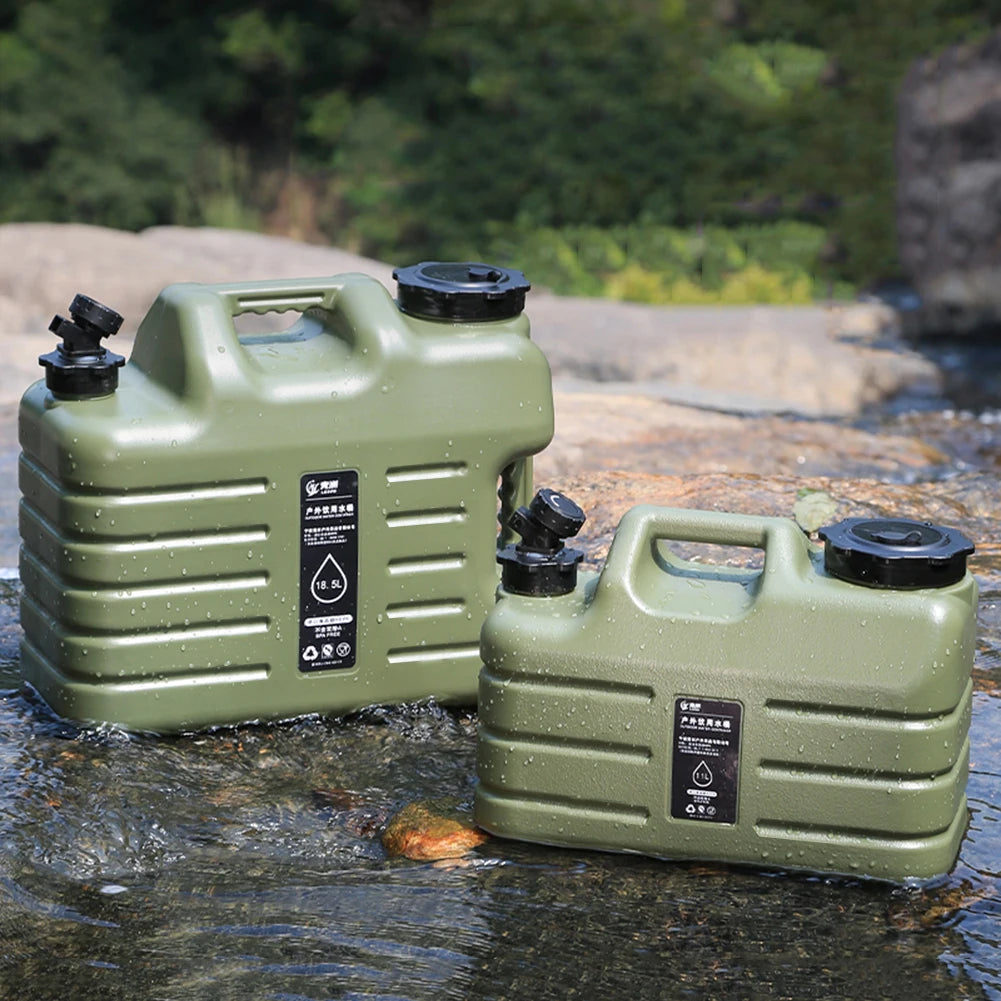 18.5L Water Bucket Large Capacity Portable Camping Bucket Water Storage with Detachable Faucet for Camping Fishing Picnic Hiking