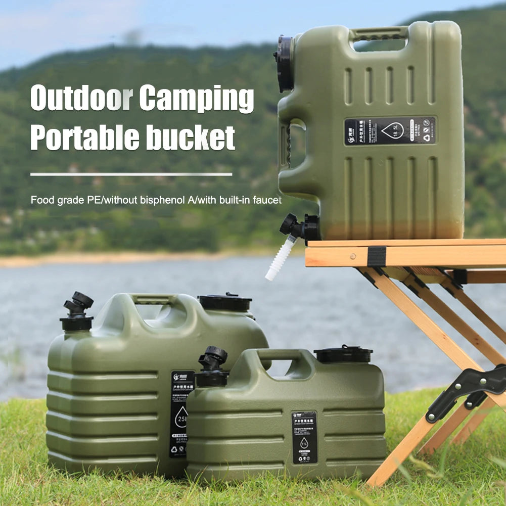 18.5L Water Bucket Large Capacity Portable Camping Bucket Water Storage with Detachable Faucet for Camping Fishing Picnic Hiking