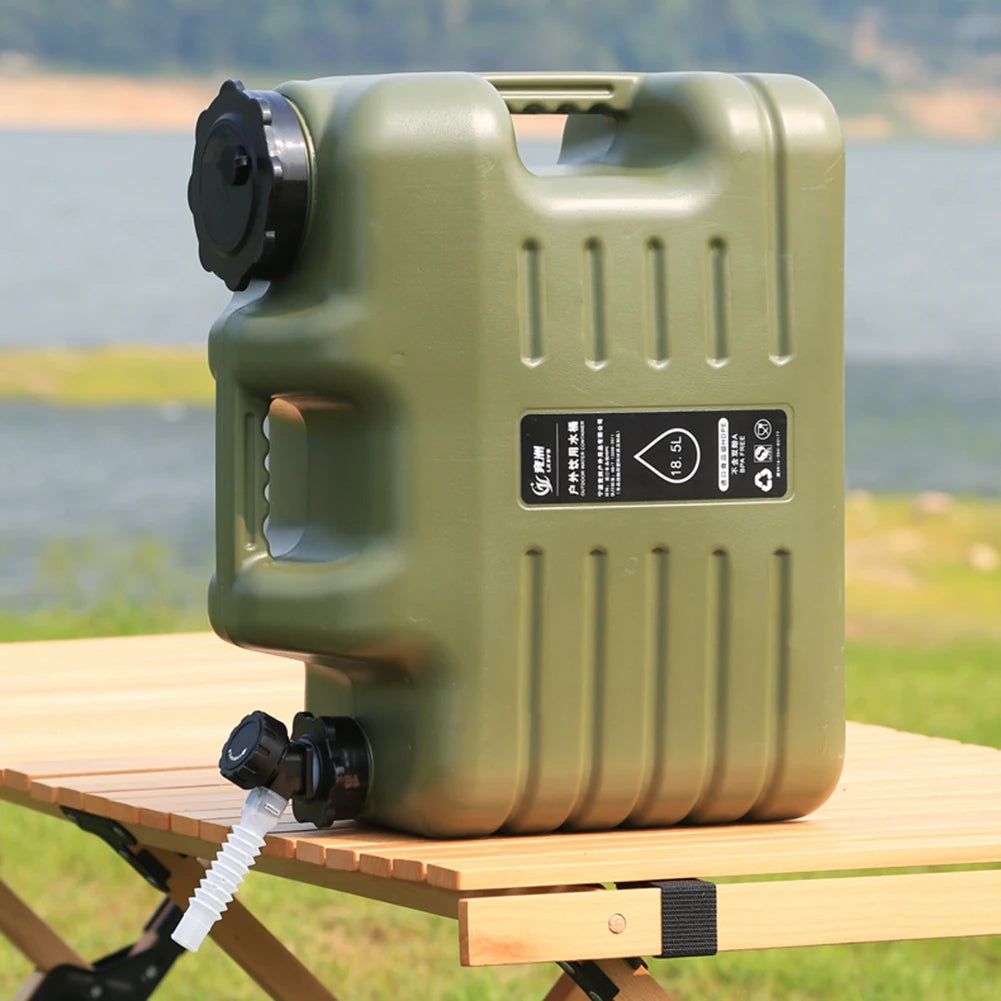 18.5L Water Bucket Large Capacity Portable Camping Bucket Water Storage with Detachable Faucet for Camping Fishing Picnic Hiking