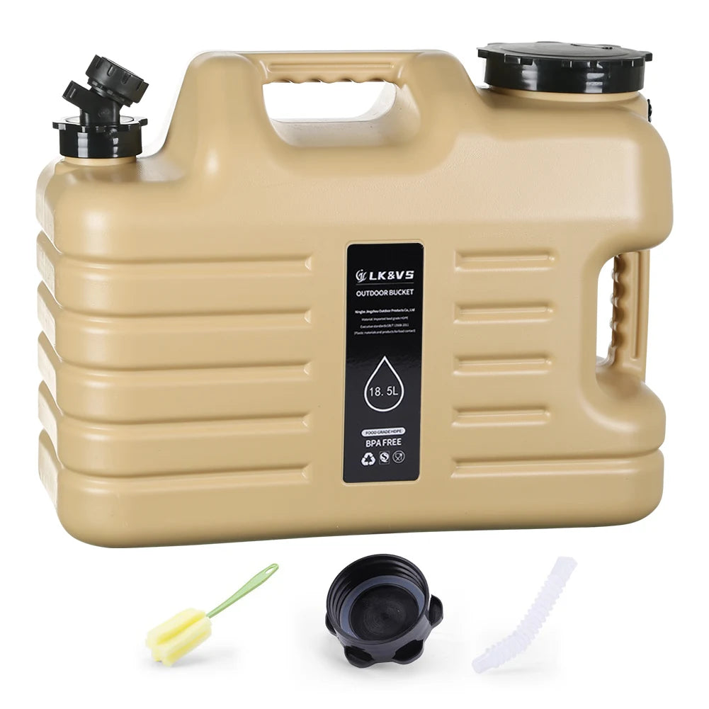 18.5L Water Bucket Large Capacity Portable Camping Bucket Water Storage with Detachable Faucet for Camping Fishing Picnic Hiking